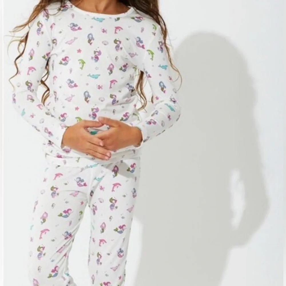 NWT Bellabu Bear Bamboo Mermaid Pajamas Set Size 6